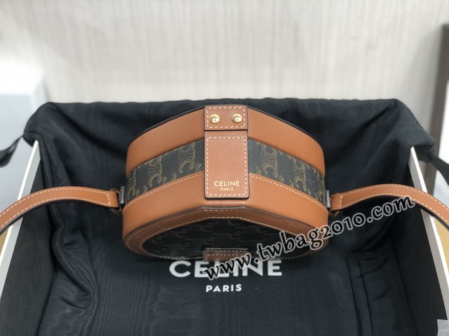 Celine專櫃2023新款TAMBOUR標誌印花牛皮革心形手袋 賽琳膠囊系列愛心盒子包 sldj2264